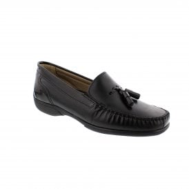Greenfield 347019-422 Womens Loafers Black Leather