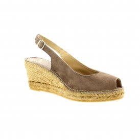 Toni Pons Calpe-v40 Tan Suede Womens Wedge Sandals